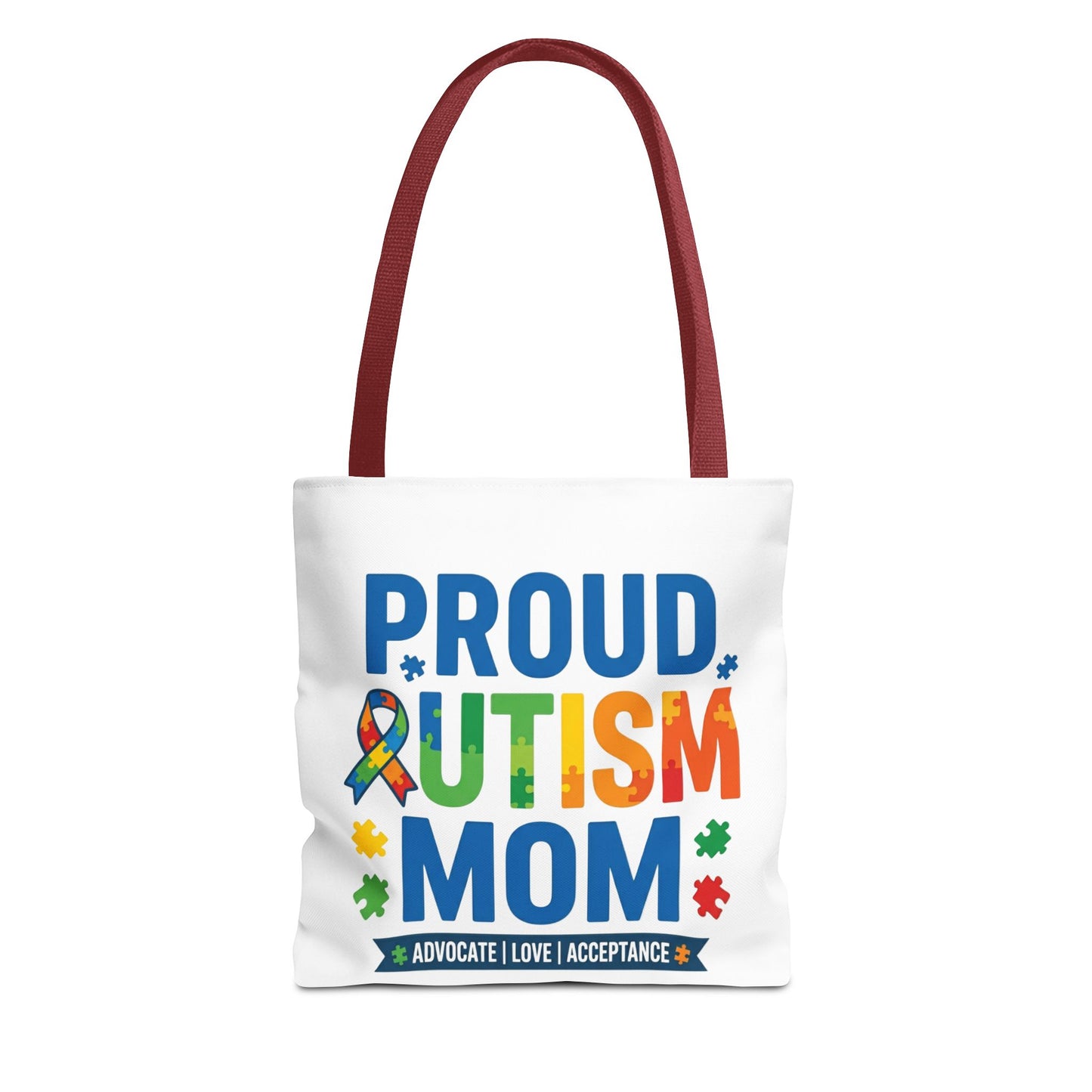 Proud Autism Mom Tote Bag — Advocate • Love • Acceptance Canvas Tote