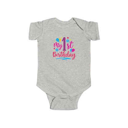 Baby Bodysuit — "My 1st Birthday" Colorful First Birthday Infant Onesie