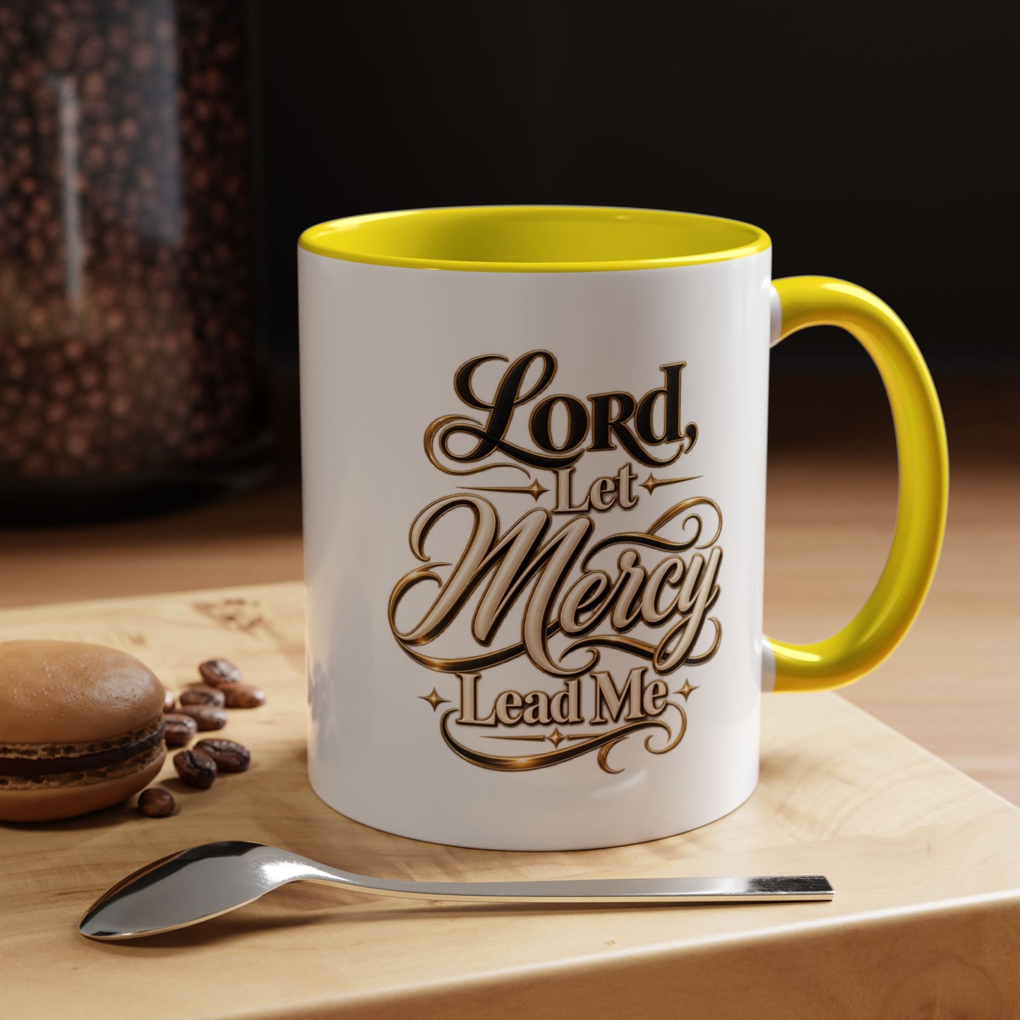 Lord, Let Mercy Lead Me Accent Coffee Mug — Inspirational Christian Scripture 11/15oz