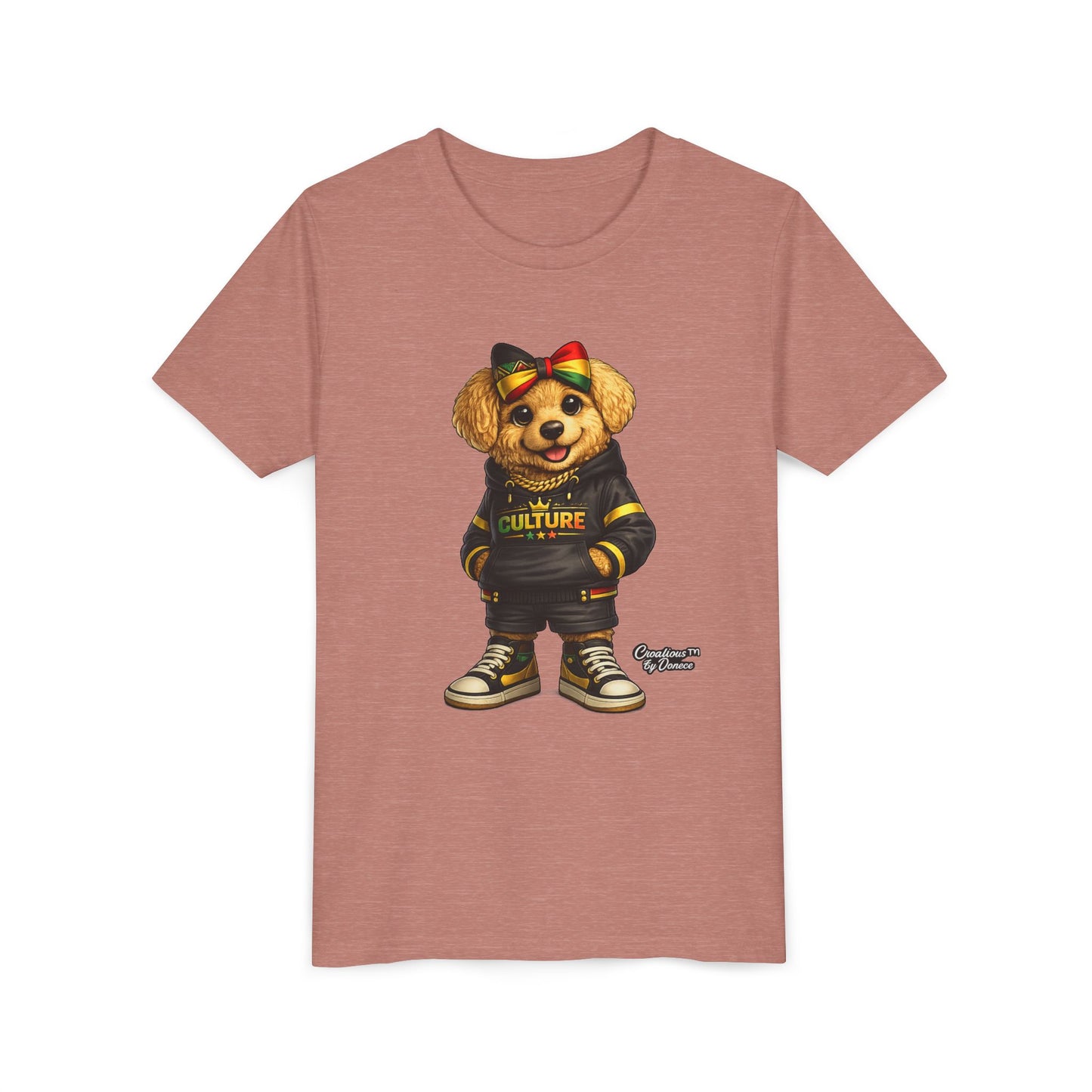 Youth Tee — Cute Rasta Bear "Culture" Graphic Kids T-Shirt