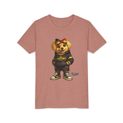 Youth Tee — Cute Rasta Bear "Culture" Graphic Kids T-Shirt