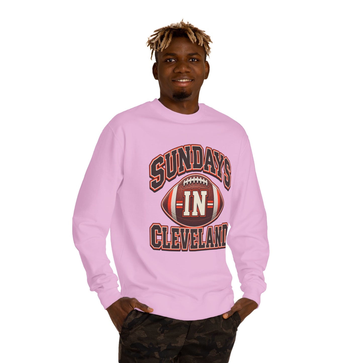 Sundays in Cleveland Football Crewneck Sweatshirt