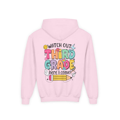 Kids "Watch Out Third Grade Here I Come" Hoodie - Back-to-School 3rd Grade Sweatshirt
