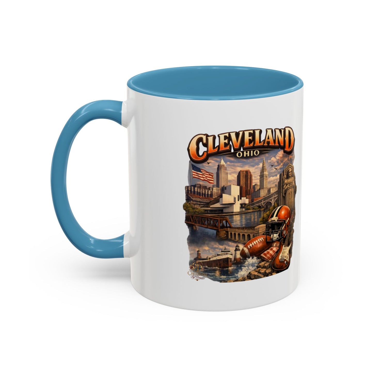 Cleveland Ohio Vintage Football Accent Coffee Mug (11/15oz)