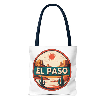 El Paso Desert Sunset Tote Bag — Vintage Southwestern Travel Canvas Tote