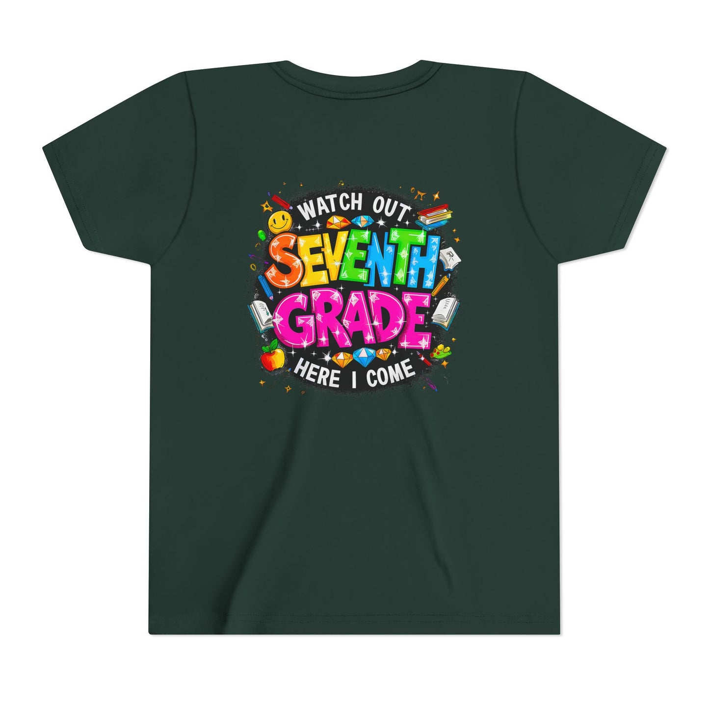 Seventh Grade Kids T‑Shirt — "Watch Out Seventh Grade Here I Come" Back‑to‑School Tee