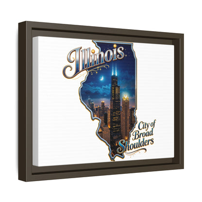 Illinois City of Broad Shoulders Matte Canvas Framed Wall Art