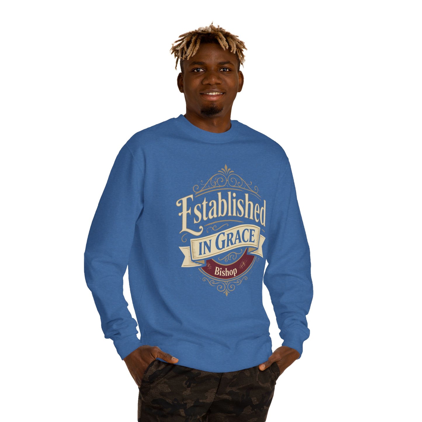 Established in Grace Sweatshirt — 'Established in Grace' Vintage Faith Crewneck
