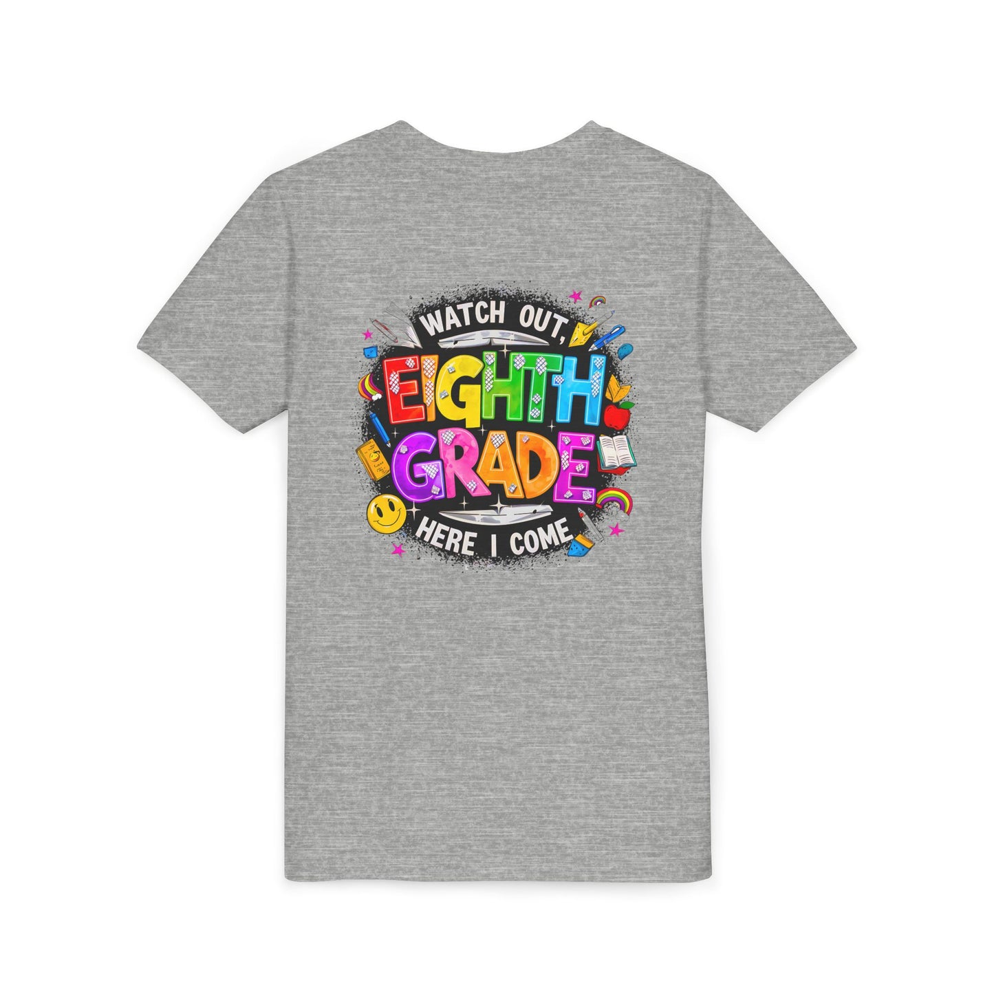 Eighth Grade Kids T‑Shirt — "Watch Out, Eighth Grade Here I Come" Back-to-School Tee