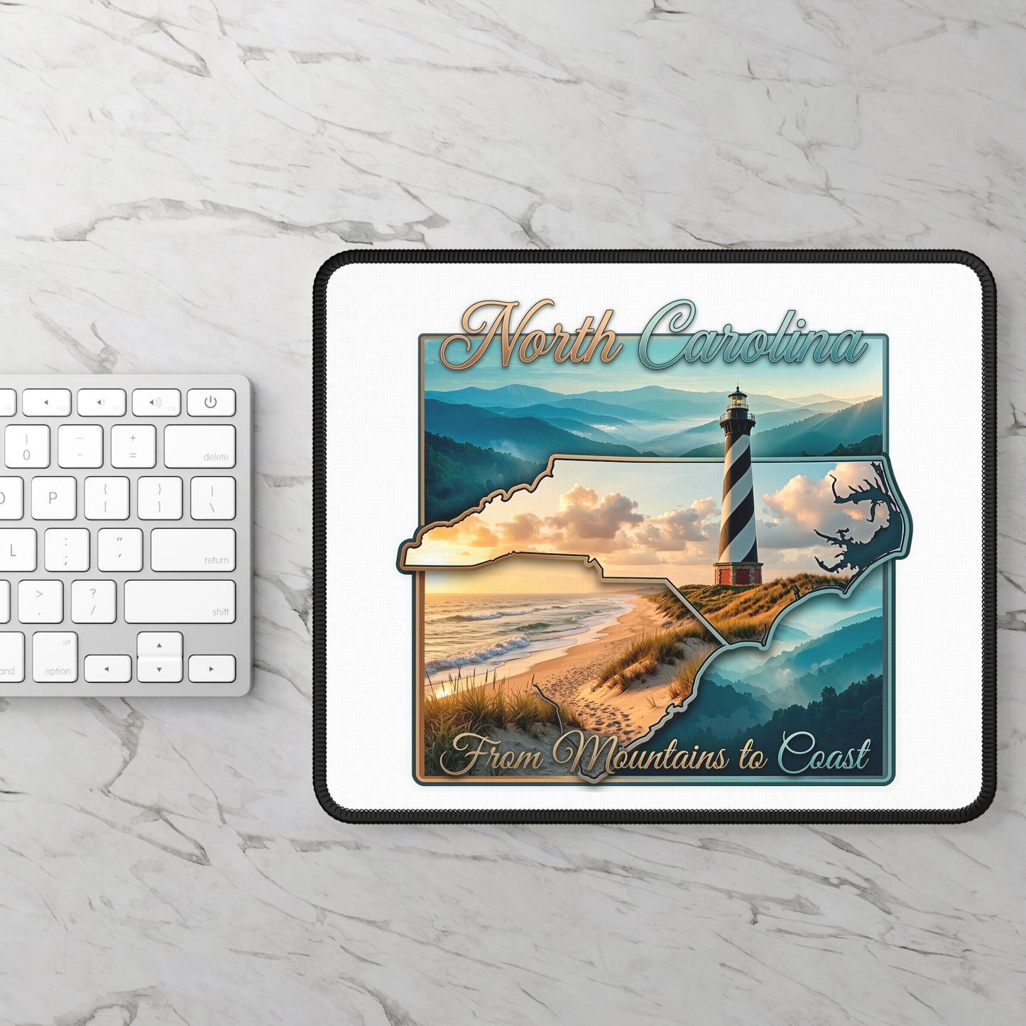 North Carolina Gaming Mouse Pad – From Mountains to Coast Lighthouse Design
