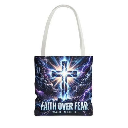 Faith Over Fear Cross Tote Bag