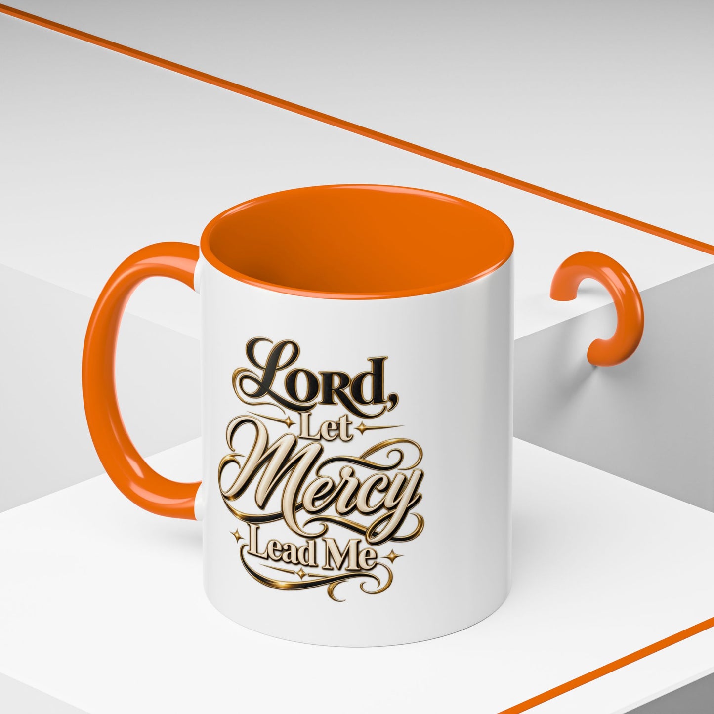 Lord, Let Mercy Lead Me Accent Coffee Mug — Inspirational Christian Scripture 11/15oz