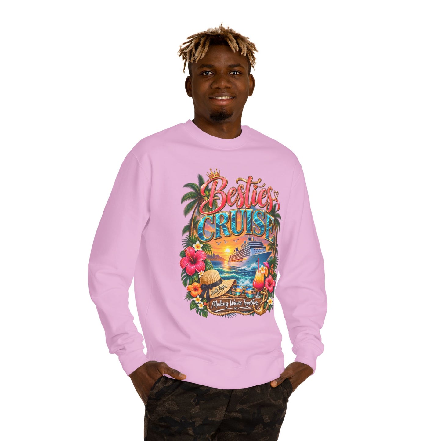 Besties Cruise Sweatshirt — Friends Tropical Vacation Pullover