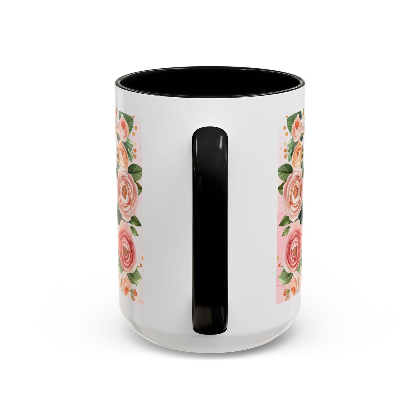 Mom Floral Accent Coffee Mug – Pink Rose Mother's Day Gift (11/15 oz)