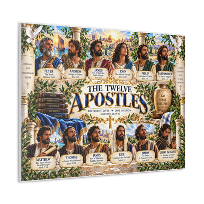 Twelve Apostles Canvas Wall Art — Classic Christian Scripture Print