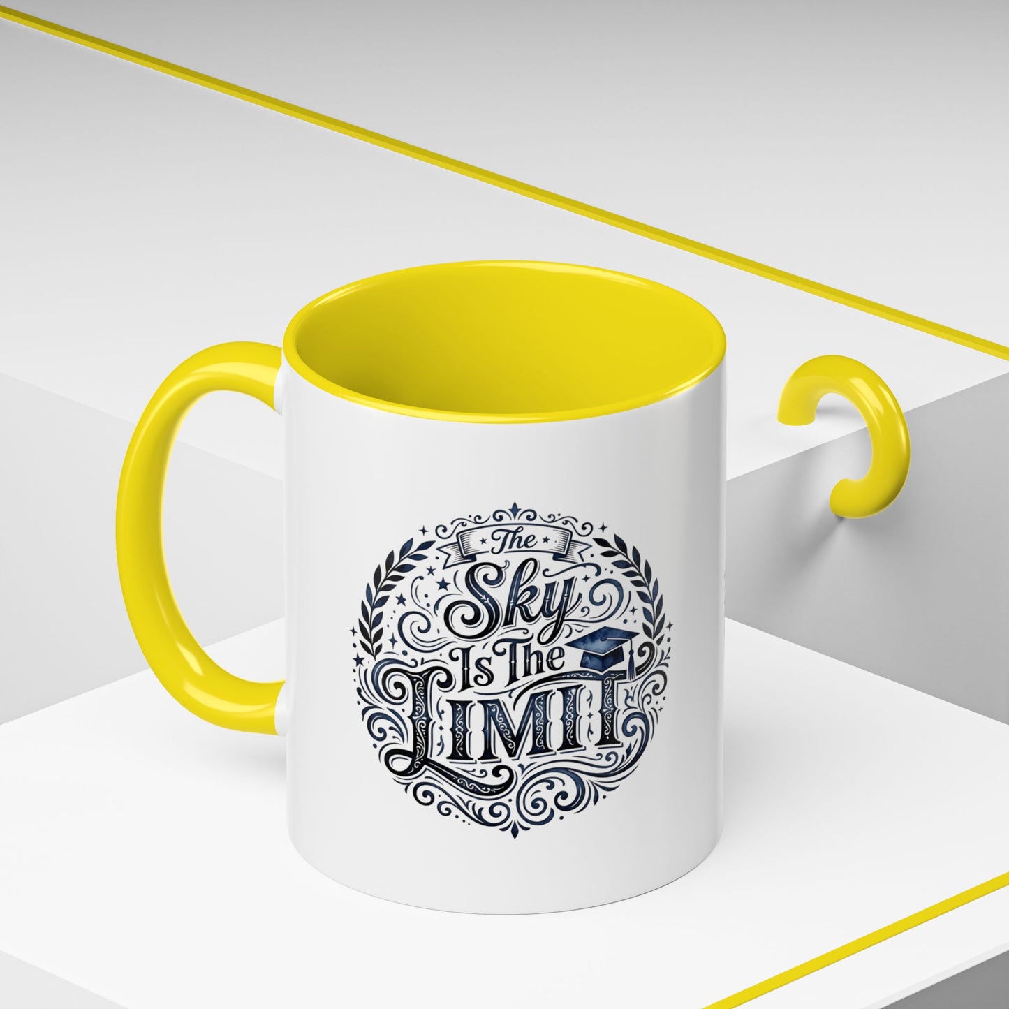 Accent Coffee Mug — “The Sky Is The Limit” Inspirational Graduation Coffee Mug