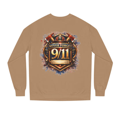 Never Forget 9/11 Sweatshirt — Memorial Firefighter Tribute Crewneck