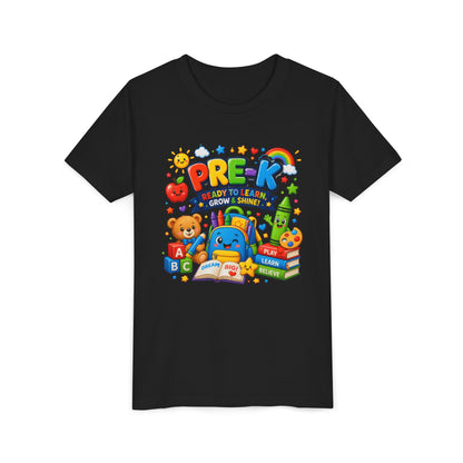 Pre-K Ready To Learn Kids T-Shirt — Colorful Preschool Back-to-School Tee