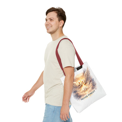 9/11 Memorial Tote Bag – 'Never Forget' Angel Wings Tribute