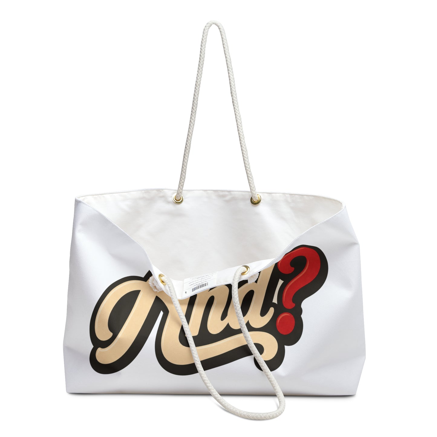 Weekender Bag — Retro "And?" Graphic Canvas Travel Tote