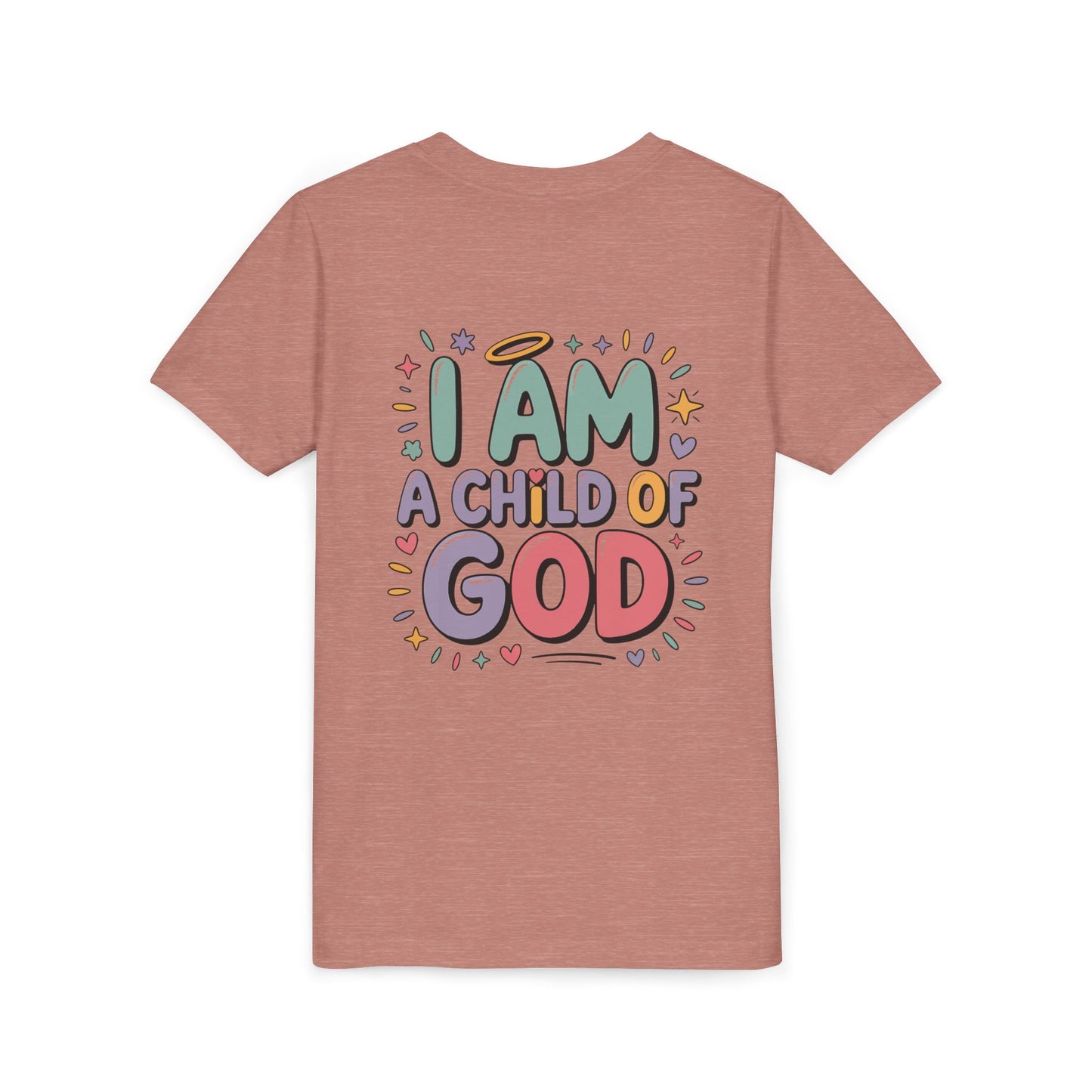 I Am A Child of God Youth Tee — Cute Pastel Christian Kids T-Shirt