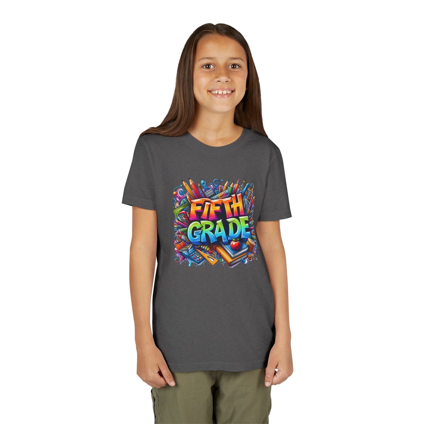 Fifth Grade Kid's Tee - Colorful School Supplies Back to School T-Shirt