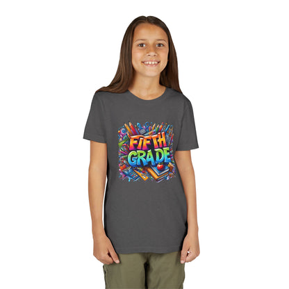 Fifth Grade Kid's Tee - Colorful School Supplies Back to School T-Shirt