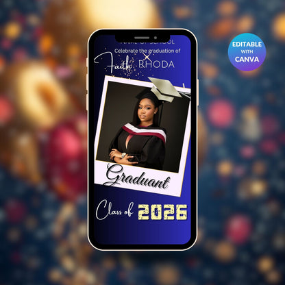 Animated Graduation Invitation Video Template | Editable Digital Invite for Graduation Party