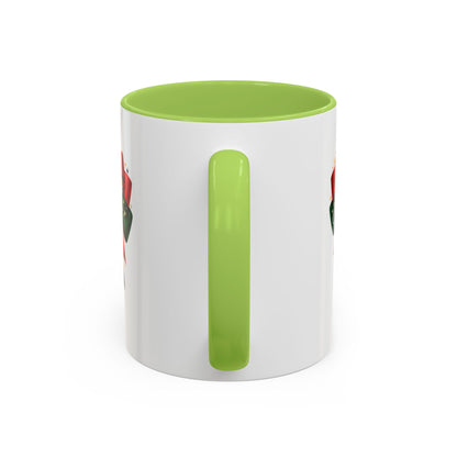 Juneteenth Ribbon Coffee Mug — Black/Red/Green Celebration Accent Mug