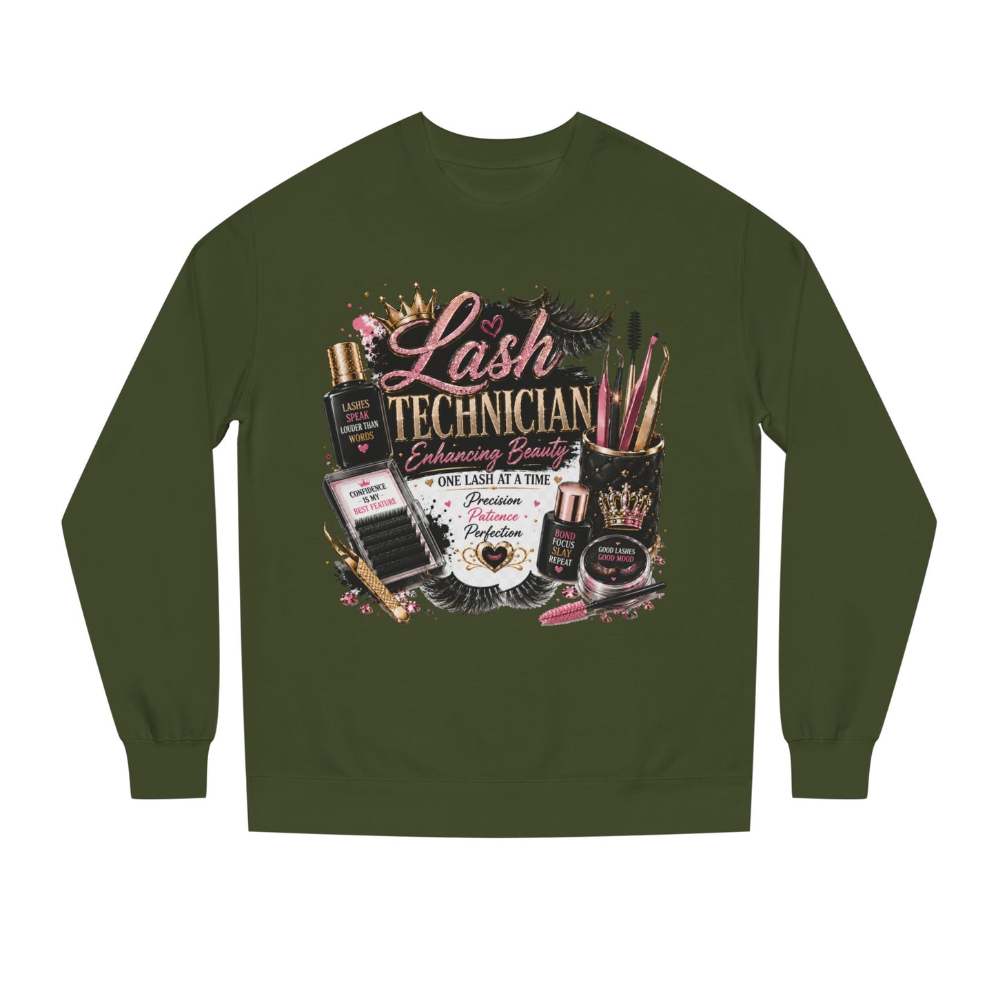 Lash Technician Crewneck Sweatshirt – Beauty Tools Graphic