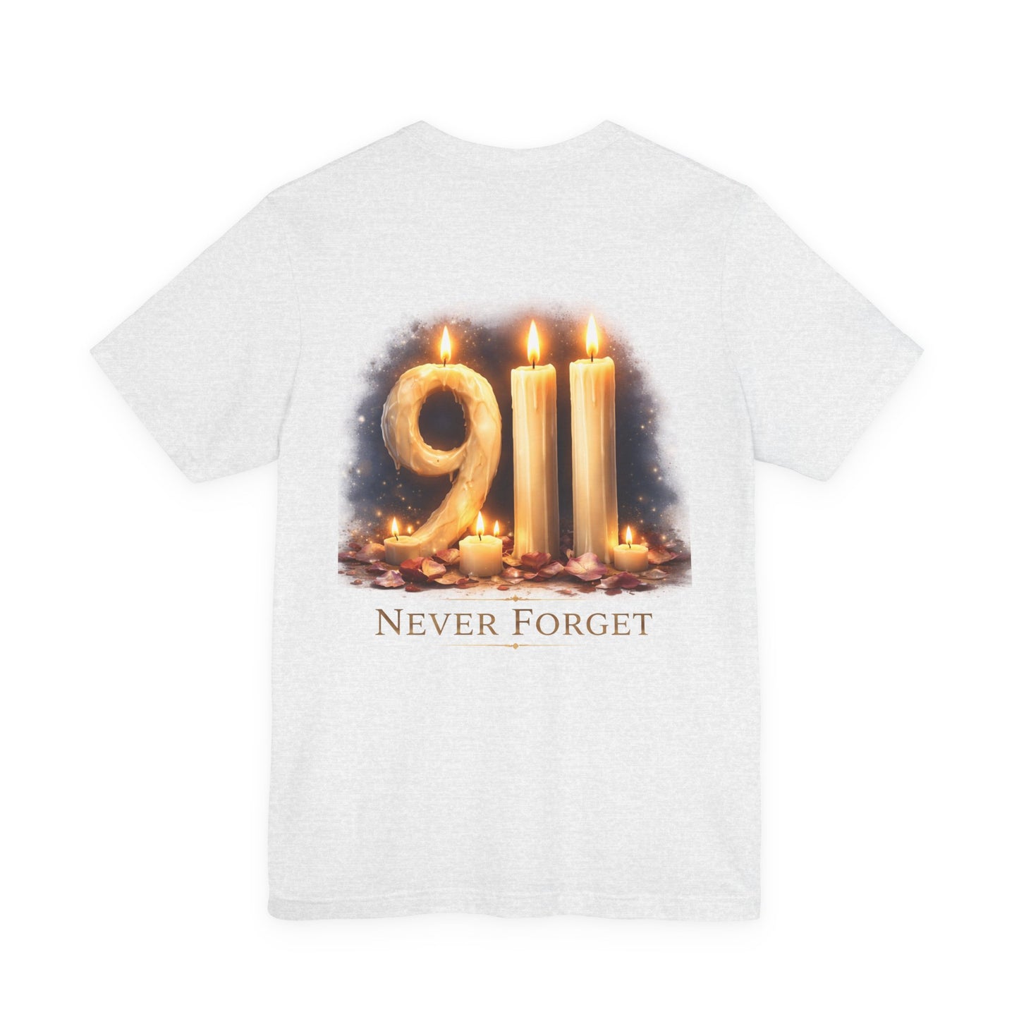 9/11 Never Forget T-Shirt – Memorial Candle Tribute Tee