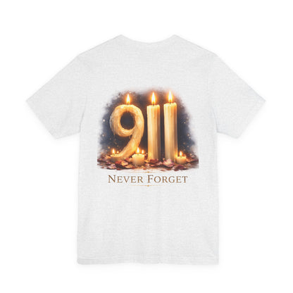 9/11 Never Forget T-Shirt – Memorial Candle Tribute Tee