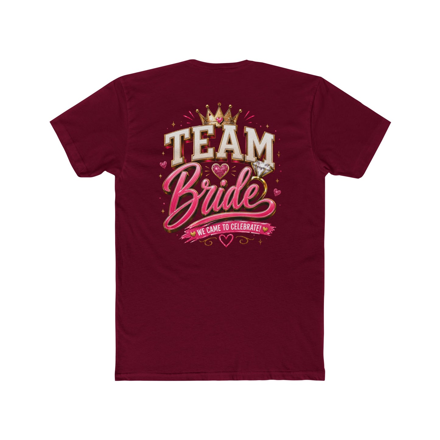 Team Bride T‑Shirt — Bachelorette Party Tee with Crown & Hearts