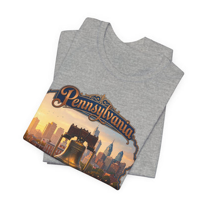 Pennsylvania Keystone State T-Shirt — Liberty Bell & Philadelphia Skyline Tee