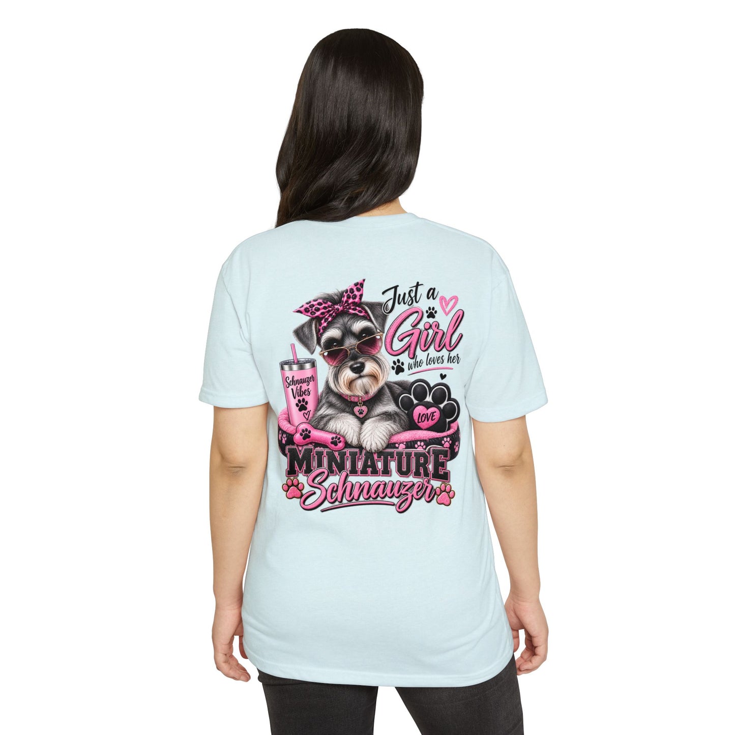 Miniature Schnauzer T-Shirt — "Just a Girl Who Loves Her Miniature Schnauzer" Cute Dog Tee