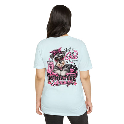 Miniature Schnauzer T-Shirt — "Just a Girl Who Loves Her Miniature Schnauzer" Cute Dog Tee