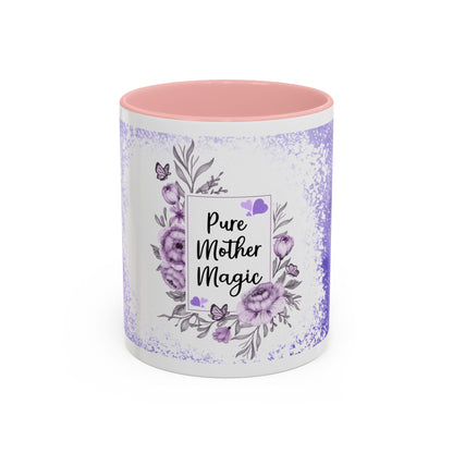 Pure Mother Magic Accent Coffee Mug — Floral Purple 11/15oz