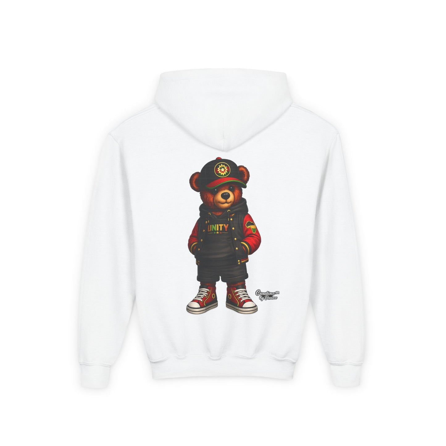 Youth Bear Hoodie — Streetwear Teddy Bear Graphic Pullover