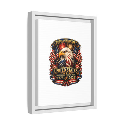 Patriotic Eagle 250th Anniversary Framed Canvas Print — United States 1776–2026