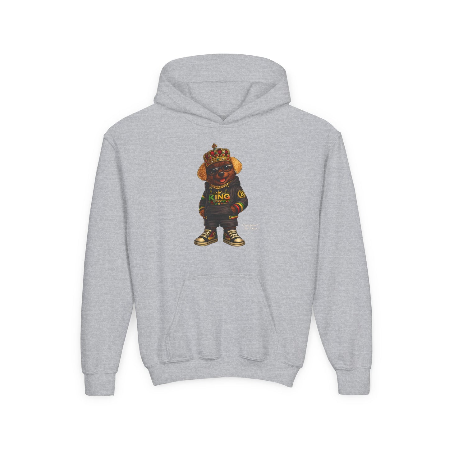 Youth Hoodie – 'King' Bear Streetwear Pullover