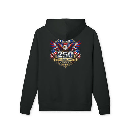 Patriotic USA 250th Anniversary Hoodie — Eagle Flag Emblem