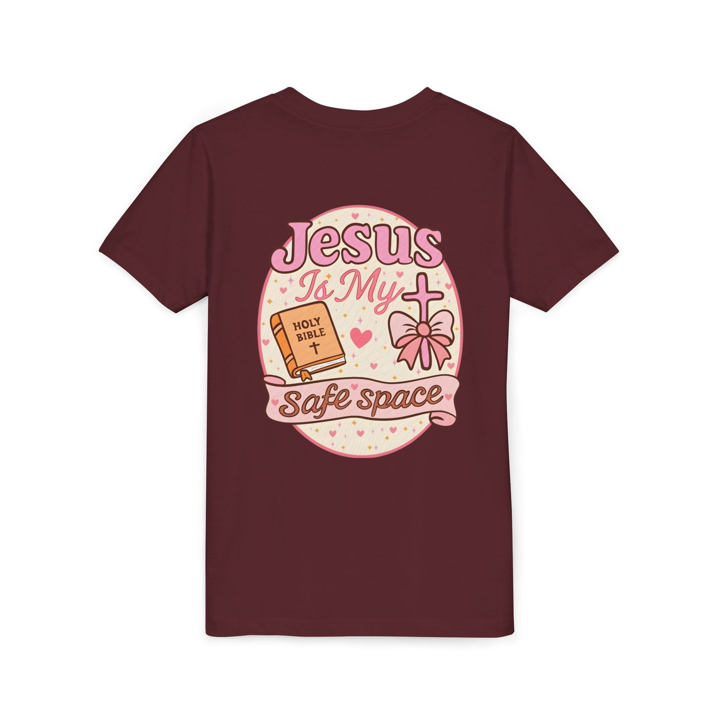 Youth Tee — "Jesus Is My Safe Space" Christian Kids T-Shirt