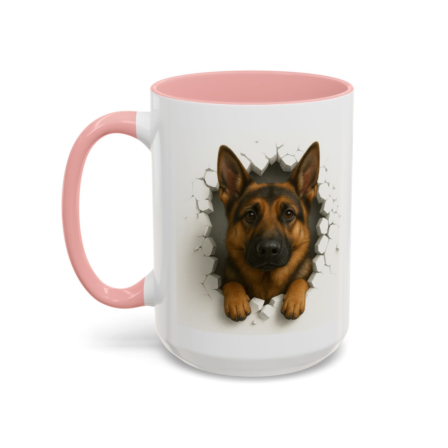 German Shepherd Coffee Mug — "Peek-a-Buddy" Accent Dog Mug (11/15oz)