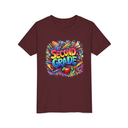 Second Grade Youth Tee — Colorful Back-to-School Kids T-Shirt