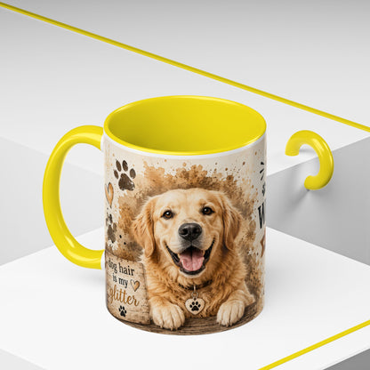 Dog Lover Coffee Mug — "Happiness is a Wet Nose, Wagging Tail" Accent Mug