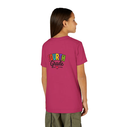 Fourth Grade Youth Tee — Colorful Back-to-School Shirt with Heart