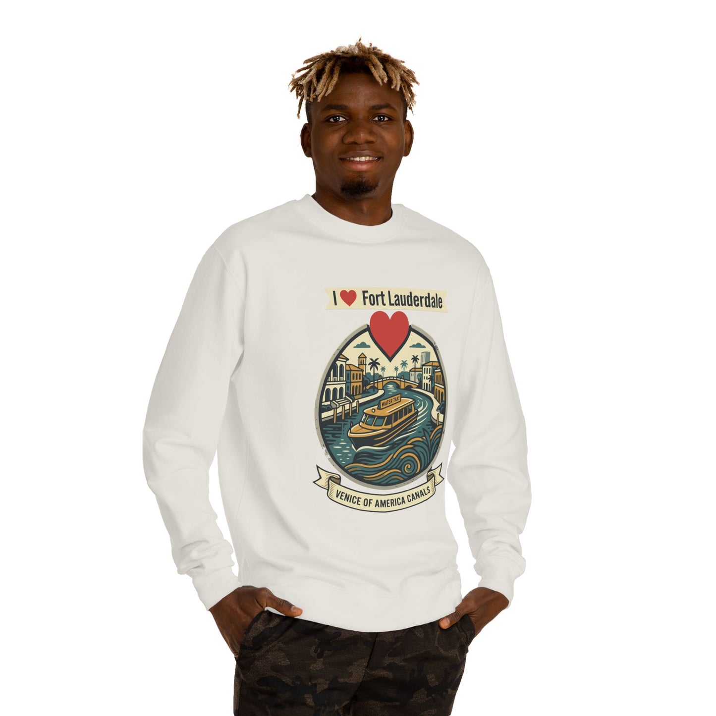 I  Fort Lauderdale Crewneck Sweatshirt — Venice of America Canals Graphic
