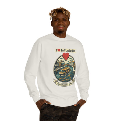 I  Fort Lauderdale Crewneck Sweatshirt — Venice of America Canals Graphic