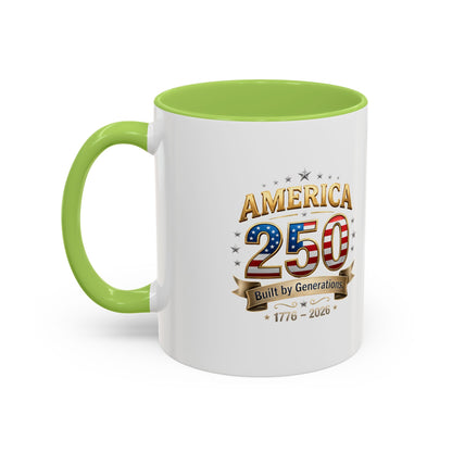 America 250 Coffee Mug — Patriotic 1776–2026 Anniversary Accent Mug