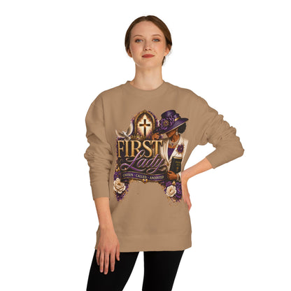 First Lady Church Sweatshirt – Christian Women’s Faith Graphic Crewneck